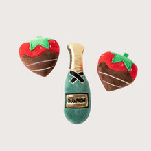 Load image into Gallery viewer, Fringe Studio Champagne and Strawberries Small Dog Toy