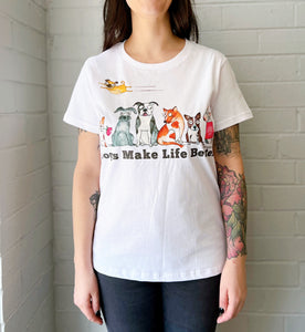 Dogs Make Life Better T-Shirt by Red and Howling (Women)