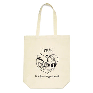 Love is a Four-Legged Word Tote Bag